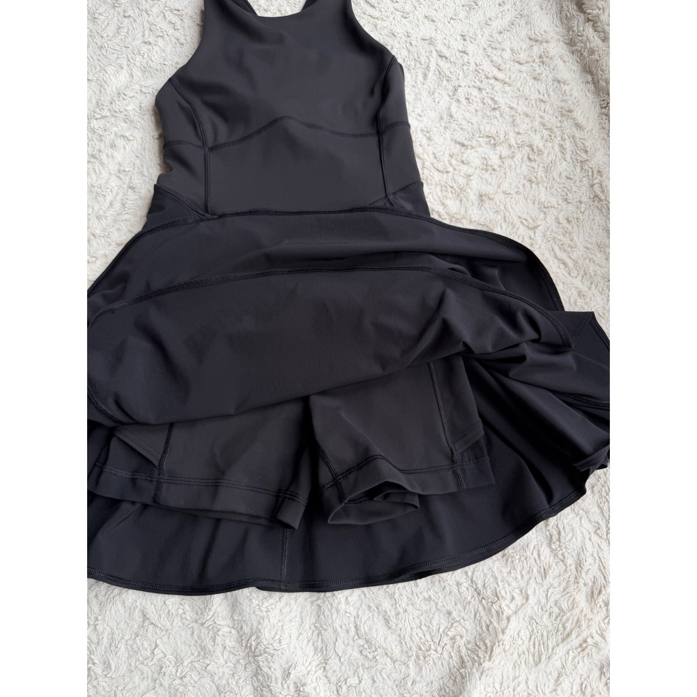 Lululemon Court Crush Dress Black Tennis Exercise Pickleball W1DHYS Size 6 - Picture 7 of 15